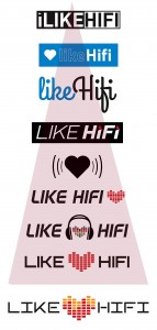 Vom ersten Entwurf bis zum finalen Logo. Der Weg von LikeHifi.de auf einen Blick
